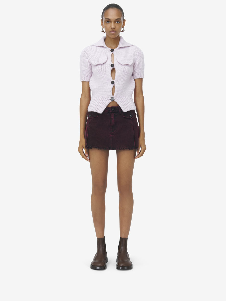 ALEXANDER MCQUEEN - Overdyed Denim Mini Skirt - Item 817637QMAC06136
